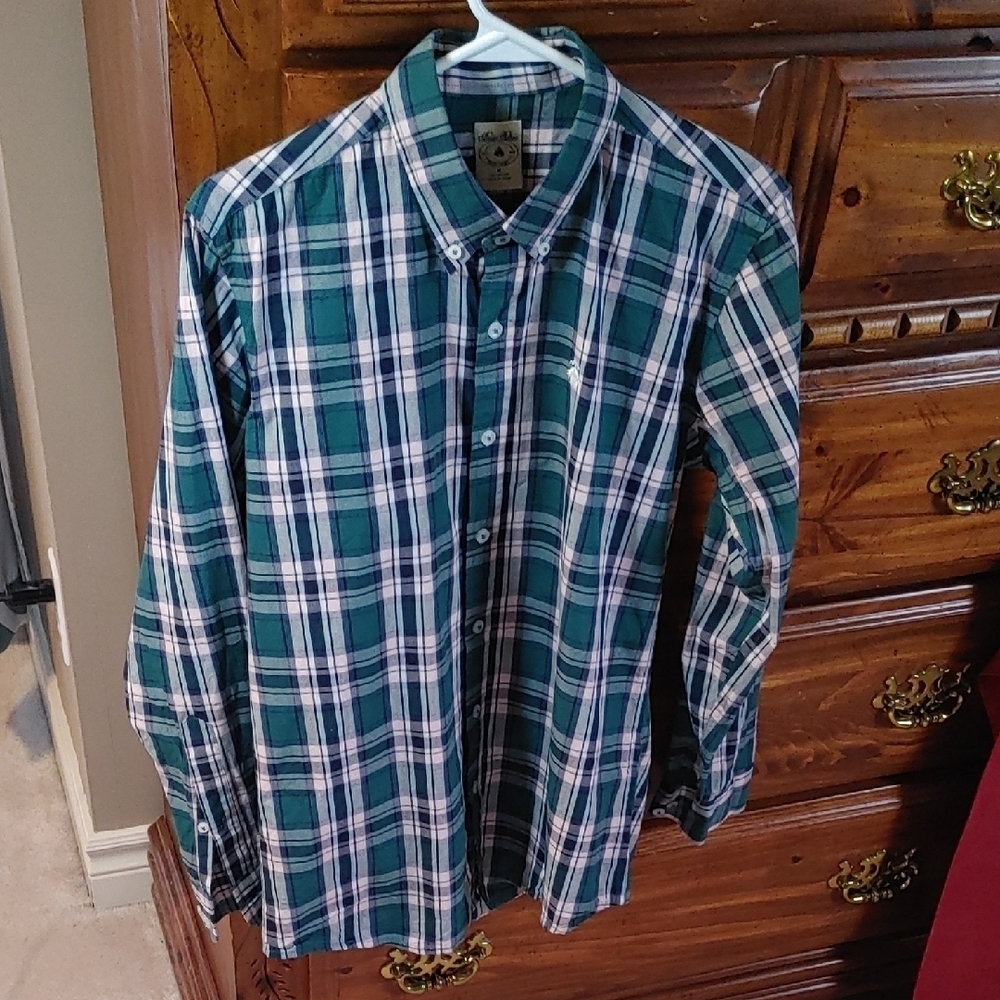 Men's Brooks Brothers All Cotton Plaid Sport Shirt Button Down Medium